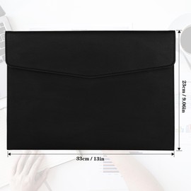 Umbrotiger Magnetic Closure PU Leather Document Organizer Slim A4 File Folder with 6 Color Clips, Compact Portfolio for Legal Papers, Tablet & Essentials (Black)