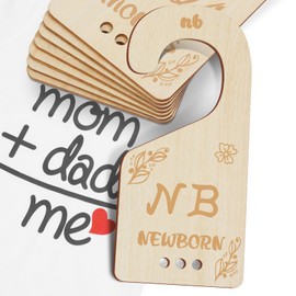 Baby Closet Dividers for Clothes Organizer - 8 PCs Double-Sided Etching Wooden Baby Wardrobe Divider for Baby Nursery from Newborn to 24 Months - Perfect DIY Color Toddler Clothes Organizer