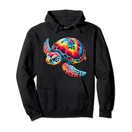 Sea Turtle Beach Lover Ocean Animal Colorful Graphic Pullover Hoodie