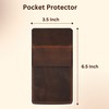 CestAntiQ Pocket Protector for Men, Full Grain Heavy Duty Leather