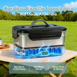 WisaKey 41oz Electric Lunch Box Food Warmer – 100W Leakproof Portable Heated Lunch Container for Office, Car, Truck, Camping, 12V/24V/110V/220V Meal Prep Heater, Driver Trucker Gift For Women Men