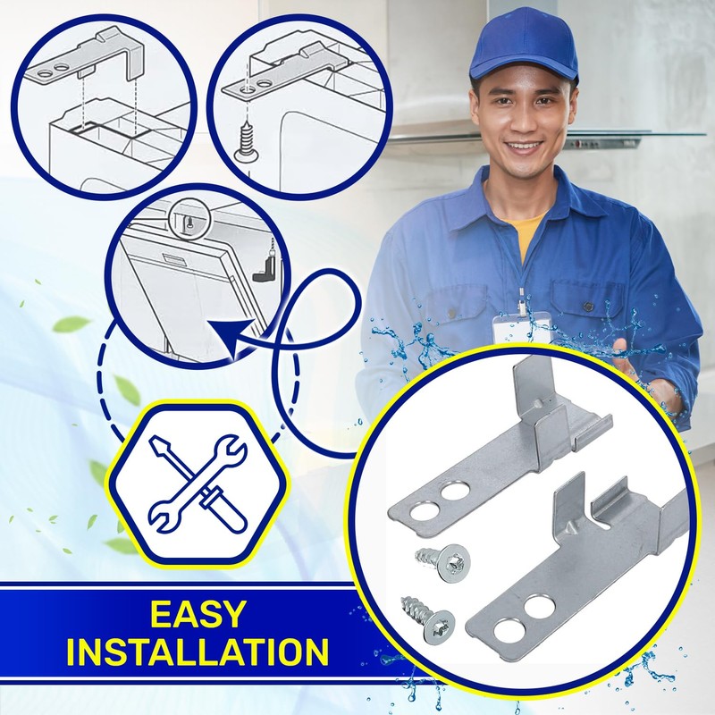 2 Pieces Brackets for Mounting the Built-In Dishwasher with the