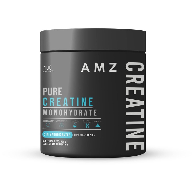 AMZ Creatina Monohidratada Pura, Sin Saborizantes Amz - 500 g