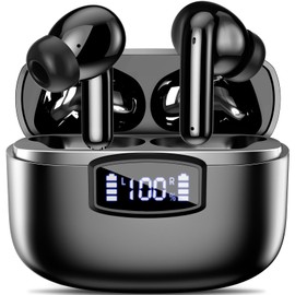 Wireless Earbuds, Bluetooth 5.3 Headphones,ENC Noise Cancelling, Bluetooth Earbuds With 40H Playtime LED Power Display, Hi-Fi Stereo, Touch Control, IP7 Waterproof/Sweatproof Wireless Earphones,Black