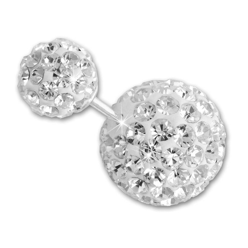 SilberDream SDO8516W Women's Stud Earrings 925 Silver Tribal Design White