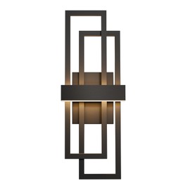 LamQee Black LED Wall Sconce Outdoor, Large 25.6" Modern Exterior Light Fixture Outside Lighting, Sleek Dual Rectangle Indoor Light for House Garage Patio Garage Front Door