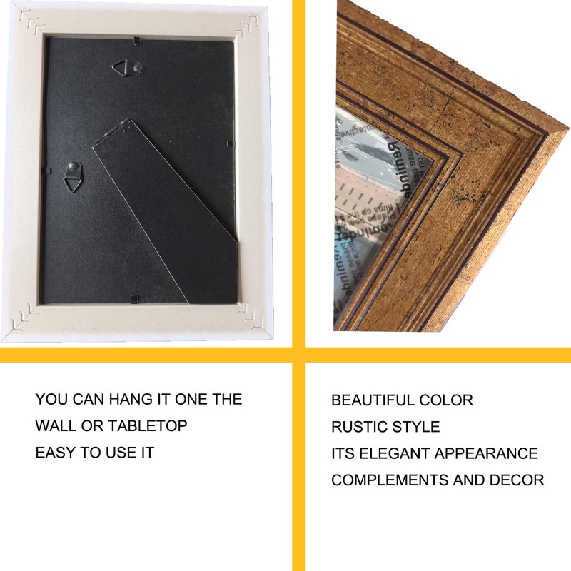 LUCKYLIFE 8x10 Picture Frame Set of 4, Rustic Bronze Picture