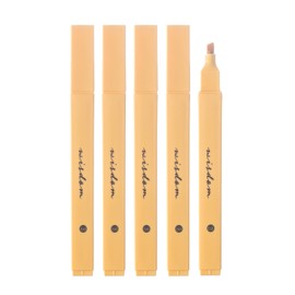 DIVERSEBEE Bible Highlighters with Soft Chisel Tip, 5 Pack Single Color Pens No Bleed, Quick Dry, Cute Aesthetic Markers for Bible Study Journaling Supplies (Yellow)