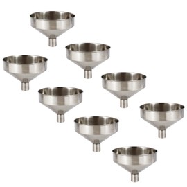 COSMOS Pack of 8 Stainless Steel Mini Hip Flask Funnel/Wine Pot Filler (Mini Funnel x 8)