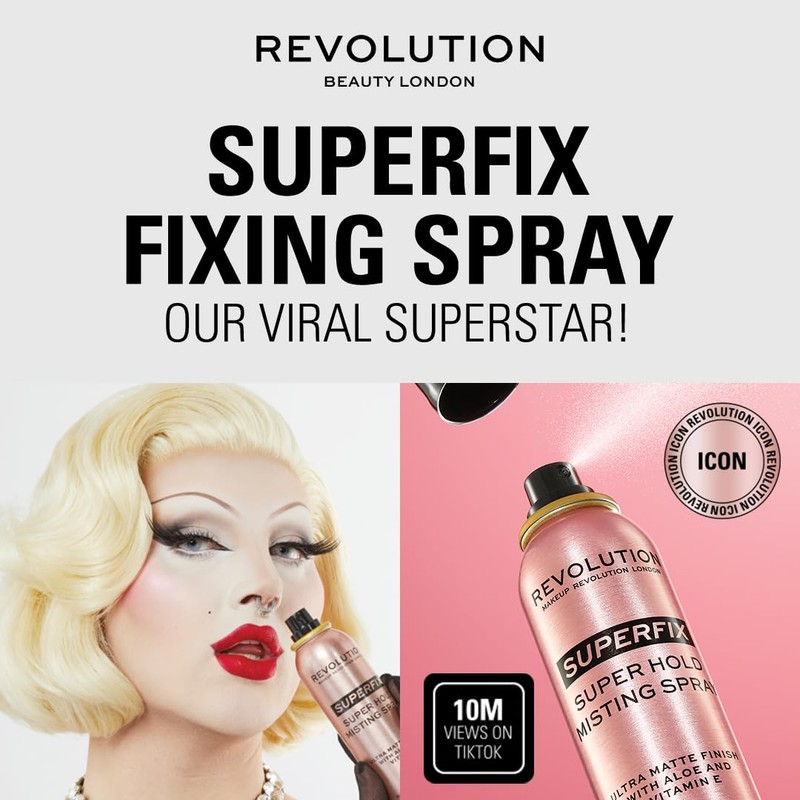 Revolution Beauty London, Superfix Misting Makeup Setting Spray, Ultra Matte