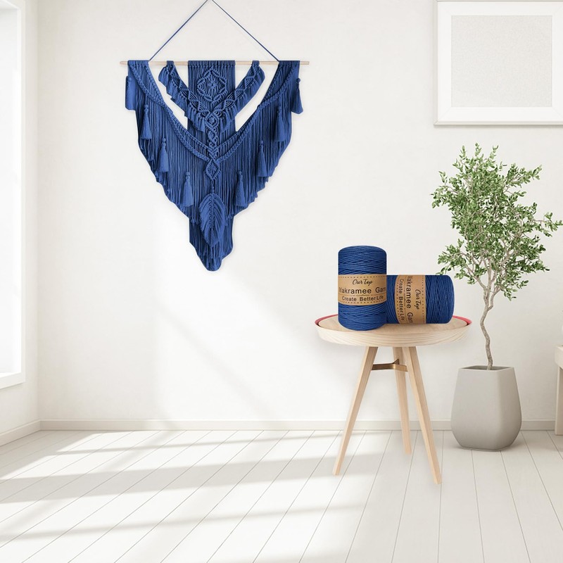 OurTop Premium Macrame Yarn Lake Blue, 3 mm x 300