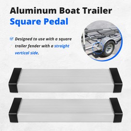 usvehj Aluminum Boat Trailer Fender Mounts, Square Fender Mount Step, Pad Boat Pedal for Boat Trailer, Stainless and Durable (2-Pack)