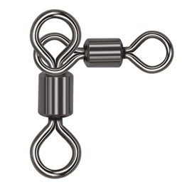 QHDJIANHUI 3 Way Swivel Fishing Three Way Crossline Swivels Saltwater Freshwater (3x4-55LB-50pcs)