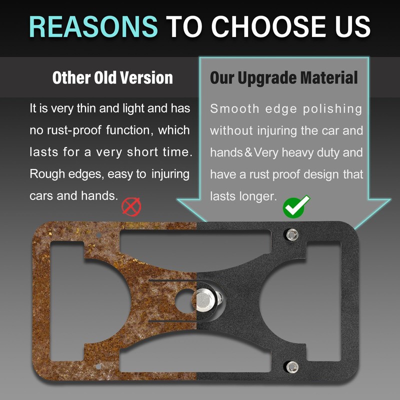 No Drill Front Bumper License Plate Mount Compatible with Hyundai