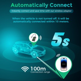 CILIENG Wireless CarPlay Adapter, Superschnelle Upgrade von Wired CarPlay auf Wireless, Plug und Play, für Autos mit Android Android 11+ & iOS 10+ i Phone, USB C/A, Schwarz