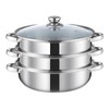Steamer Pot for Cooking 11 inch, Steamer Pots 3-tier Multipurpose