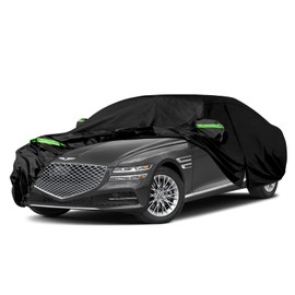 Waterproof Car Cover Replace for 2016-2024 Hyundai Genesis G80, 6 Layers All Weather Car Covers with Door Zipper & Windproof Bands for Snow Rain Dust Hail Protection (G80)