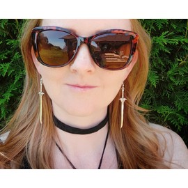 bySantana - 7cm Silber Schwert Ohrringe, Handgefertigt Fantasie Schmuck, Coole Geschenkidee, Mittelalter Dolch Ohrhänger (Creolen)