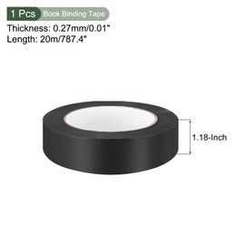 YOKIVE Book Binding Tape, 11 Yard Cloth Book Durable Repair Tape, Great for Repairing, Book Binding, Floor Marking (Black, 1.2-Inch)
