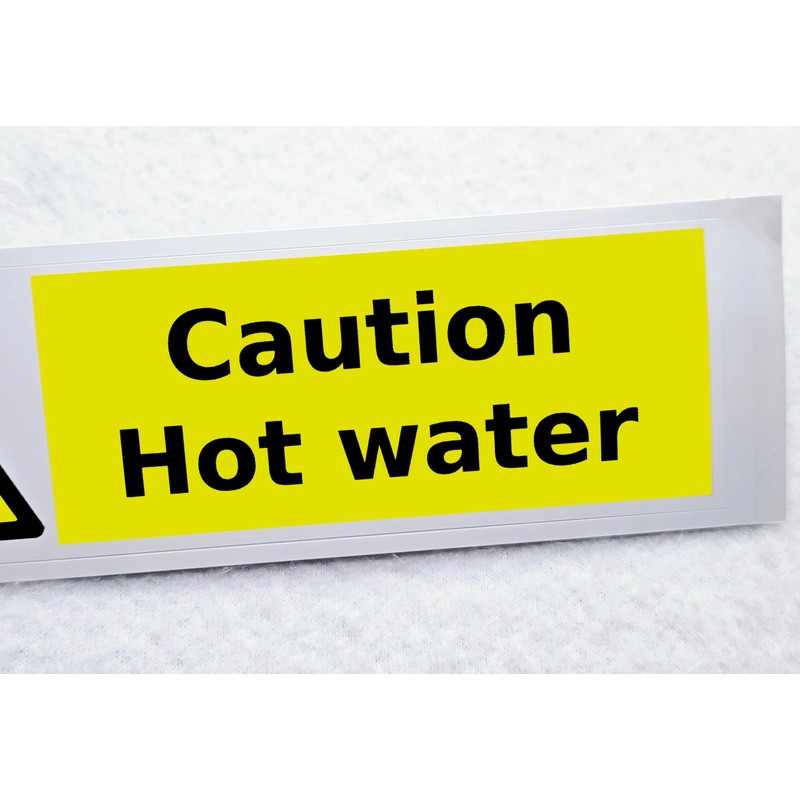 Caution Hot Water Warning Sticker Waterproof Outdoor Vinyl Sticker 150
