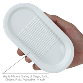 EIKS Ceramics Grater Plate for Ginger Garlic Wasabi Daikon Fruits Root Vegetable Cooking Preparation (Oval-shaped)