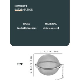 RoserRose Set of 3 Tea Filters, Stainless Steel, 4.5 cm Tea Infuser with Chain, Tea Strainer for Cup, Tea Filter for Loose Tea and Mulling Spices