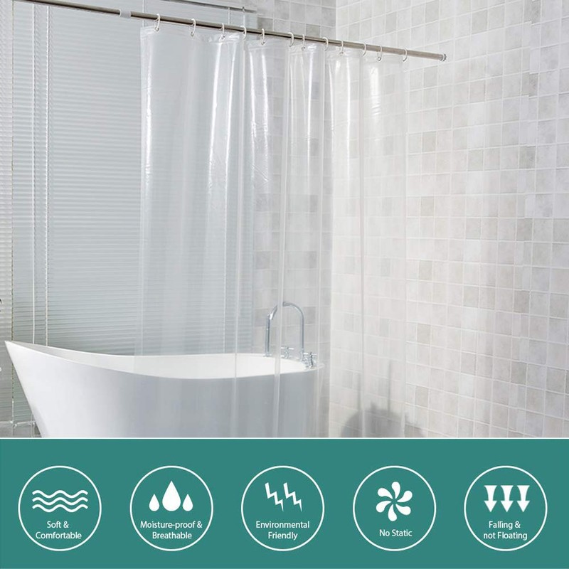 MAXIDEA Clear Shower Curtain Liner 72x72 inch - PEVA 8