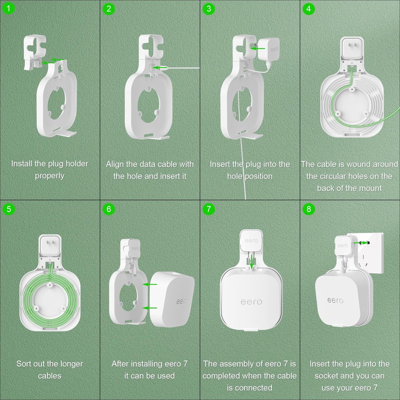 CUUTHOO Space-Saving Outlet Wall Mount for Eero 7 Router |