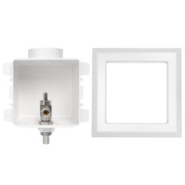 EFIELD Pex Pre-assembled Dishwasher Outlet Box, 1/2-Inch Barb Crimp Pex F1807 Inlet with Installed 1/4-Turn Ball Valve, White (Regular)