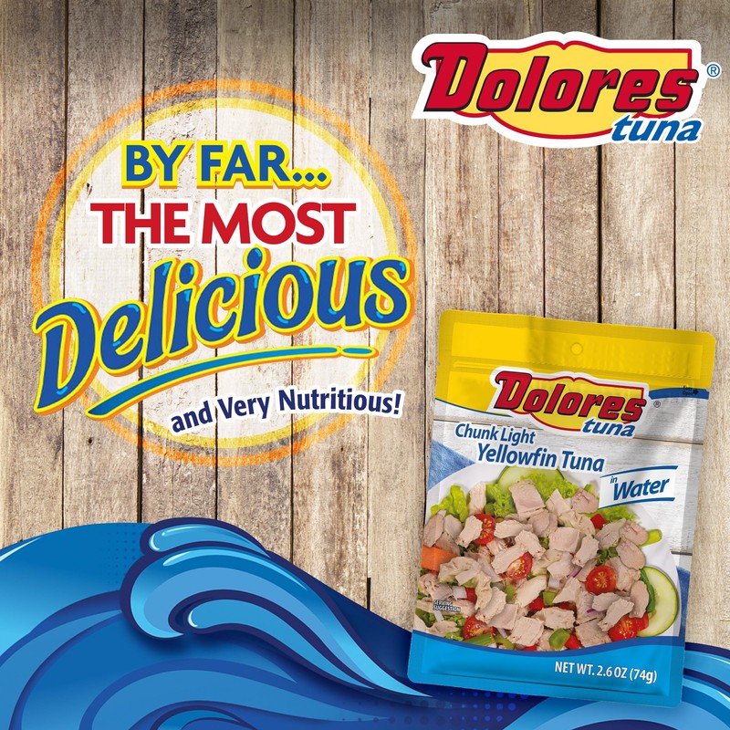 Dolores Chunk Light Yellowfin Tuna in Water, 2.6 oz (Pack