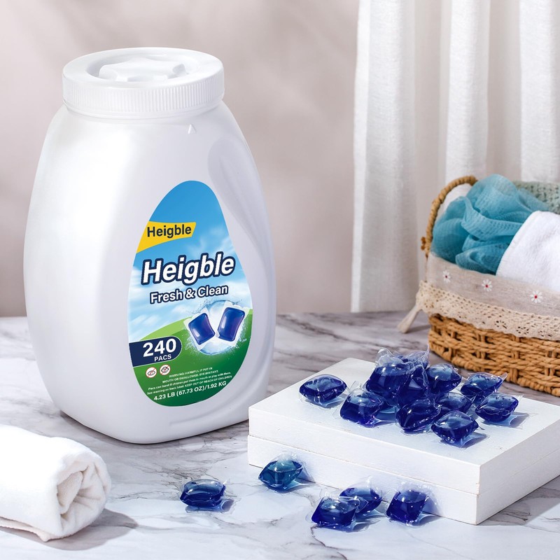 Heigble 240 Count Laundry Detergent Pods Bulk Laundry Detergent Soap