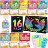 Scratch Art Party Favors for Kids: 16 Pack Rainbow Scratch