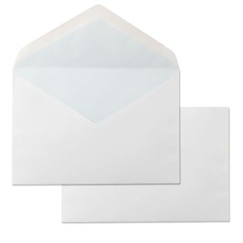 White Paper Envelopes, Commercial Paper Envelopes, 120 x 176 mm, White Paper Envelope with Pull Closure for Invitations, Mailing · m-office (Pack of 25, 120 x 176 mm)