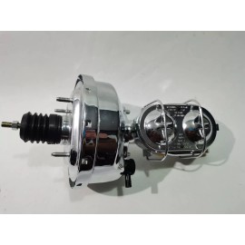 Rodspeedracing 7" Street Rod Power Brake Booster w/ Bail Top Master Cylinder CHROME