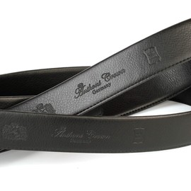 Anthoni Crown Single-sided stitched automatic leather belt, brand belt, modern men, classic style, black buckle, 35 mm wide, model 3AT10C, black