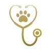 Stethoscope with Paw Print 9 inch Gold Indoor Outdoor Vinyl