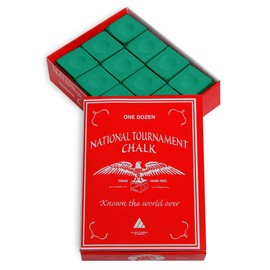 Silver Cup National Tournament Pool cue Billiard Premium Chalk - ONE Dozen (Tournament Green)