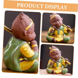 Ciieeo Purple Sand Monkey Tea Pet Sculpture Charming Office Decor Purple Sand Material Unique Monkey Ornament for Tea Ceremony and Home Decor Easy to Store and Carry