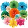 SUNBEAUTY Pack of 12 Paper Fans Birthday Decoration Hanging Paper