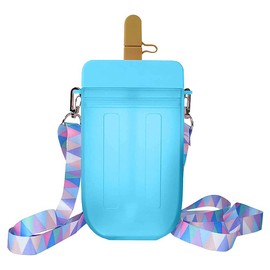 Uposao 300ml Cute Straw Cup New Plastic Popsicle Shape Water Bottle BPA Free Transparent Juice Drinking Cup Suitable for Adult &Children