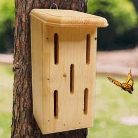 Coveside Small Butterfly House – Outdoor Shelter for Butterflies – Side Opens for Bark & Cleaning – Handcrafted in USA with Eastern White Pine – Garden Sanctuary for Wind & Weather Protection