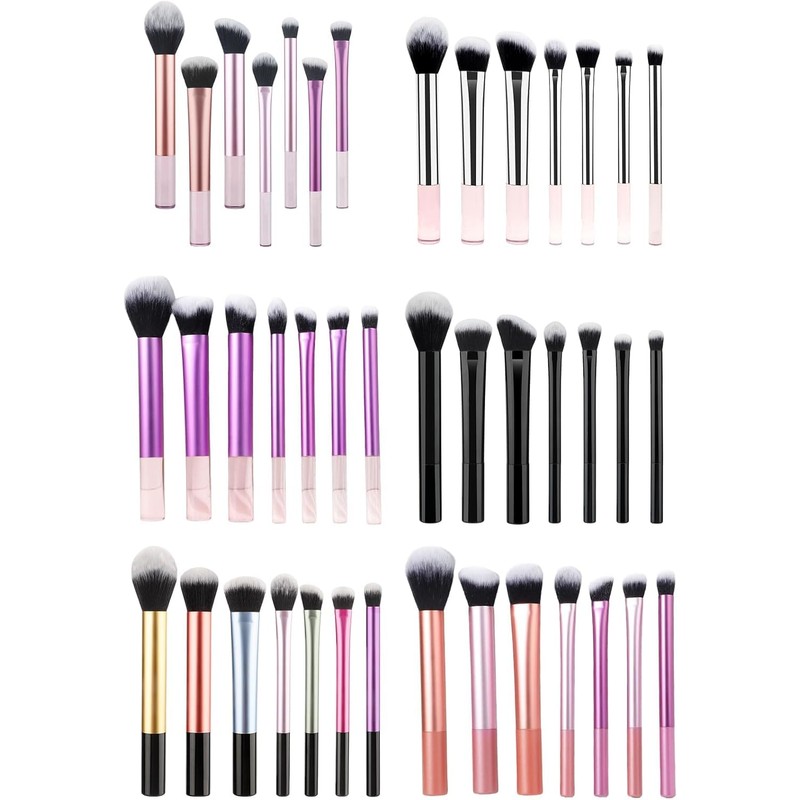 Coehaopike 7pcs Makeup Brushes Set for Powder Eyeshadow Cheek Colorful