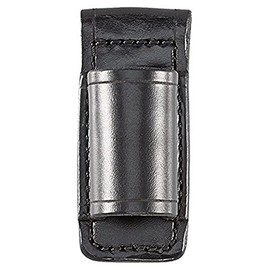 Aker Leather 554 Flashlight Holder, Black, Plain, Fits Streamlight Stinger and Surefire 6P Flashlights