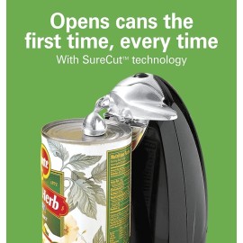 Hamilton Beach Electric Automatic Can Opener with Auto Shutoff Extra Tall, Black