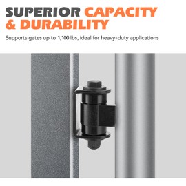 Heavy Duty Gate Hinges, Adjustable Bearing Gate Hinge, Hold up to 1100lbs, Weld-on Hinge for Swing Gate, Driveway Gate, Fence Hinges, Entry Gate, 2 Pack