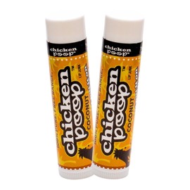 Chicken Poop® Lip Balm Coconut Duo 100% Natural Moisturizer for Dry Chapped Lips, 0.15 oz (Pack of 2)