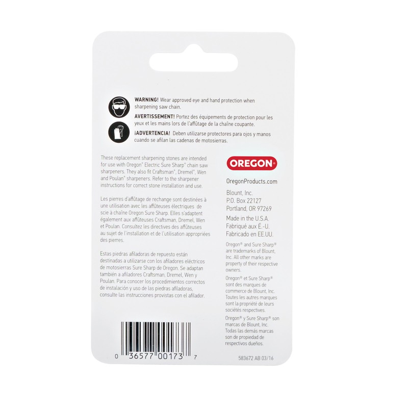 Oregon 28841 7/32-Inch Electric Sure Sharp Replacement Sharpening Stones