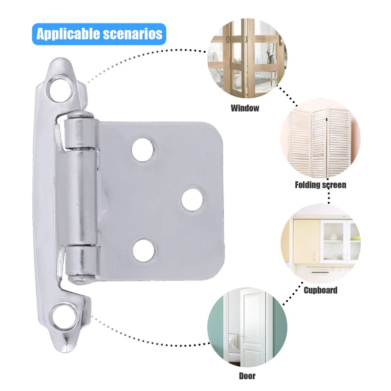 Dazone 20PCS Cabinet Hinges 1/2" Overlay Self Closing Door Cabinet