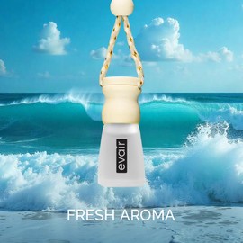 Evair Ocean Rush Scent For Car Air Freshener | Hanging Air Fresheners with Wooden Diffuser - Long Lasting Fragrance from Essential Oil