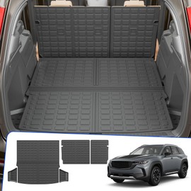 Rongtaod Trunk Mat Compatible with 2023 2024 2025 Mazda CX50 Cargo Mat Cargo Liner Trunk Liner Back Seat Cover Protector CX-50 Accessories (Trunk Mat+Backrest Mats)